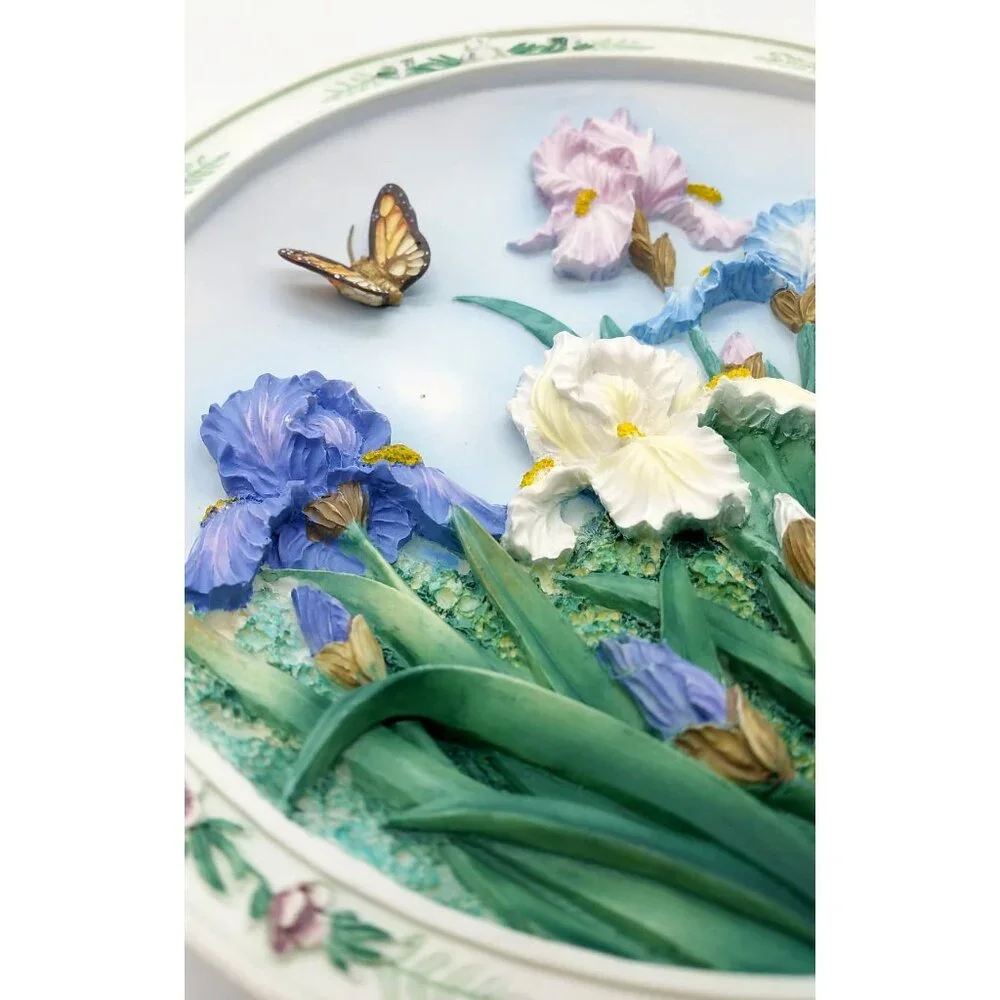Lena Liu's 3D Plate The Iris Garden Bradford Exchange Limited Edition Wall Decor